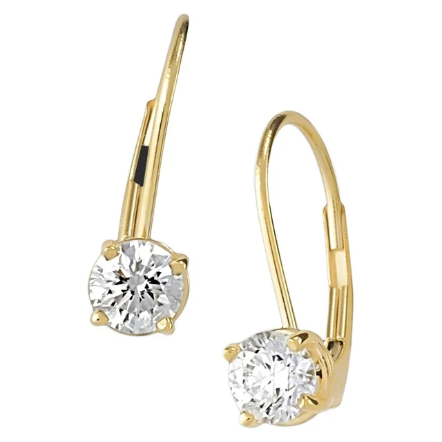 Ladies Earrings for Engagements-.50CTTW LEVER BACK DIA EARRING