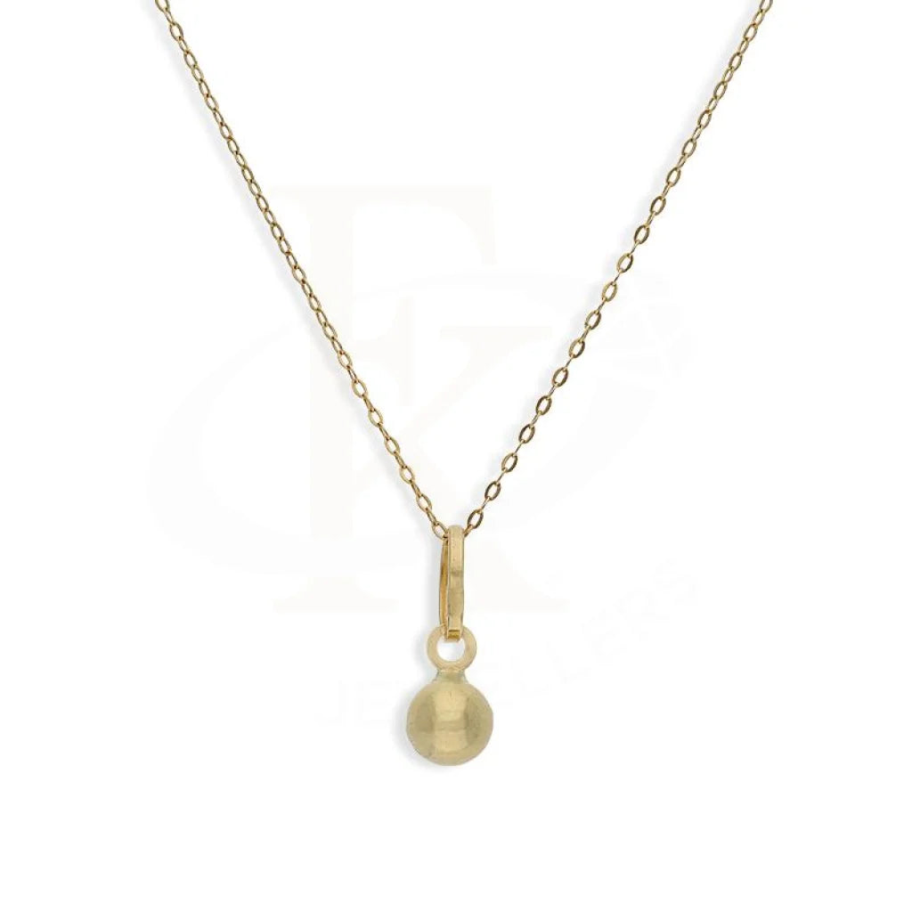 Birthday Necklaces -Gold Necklace (Chain with Ball Shaped Pendant) 18KT - FKJNKL18K2258