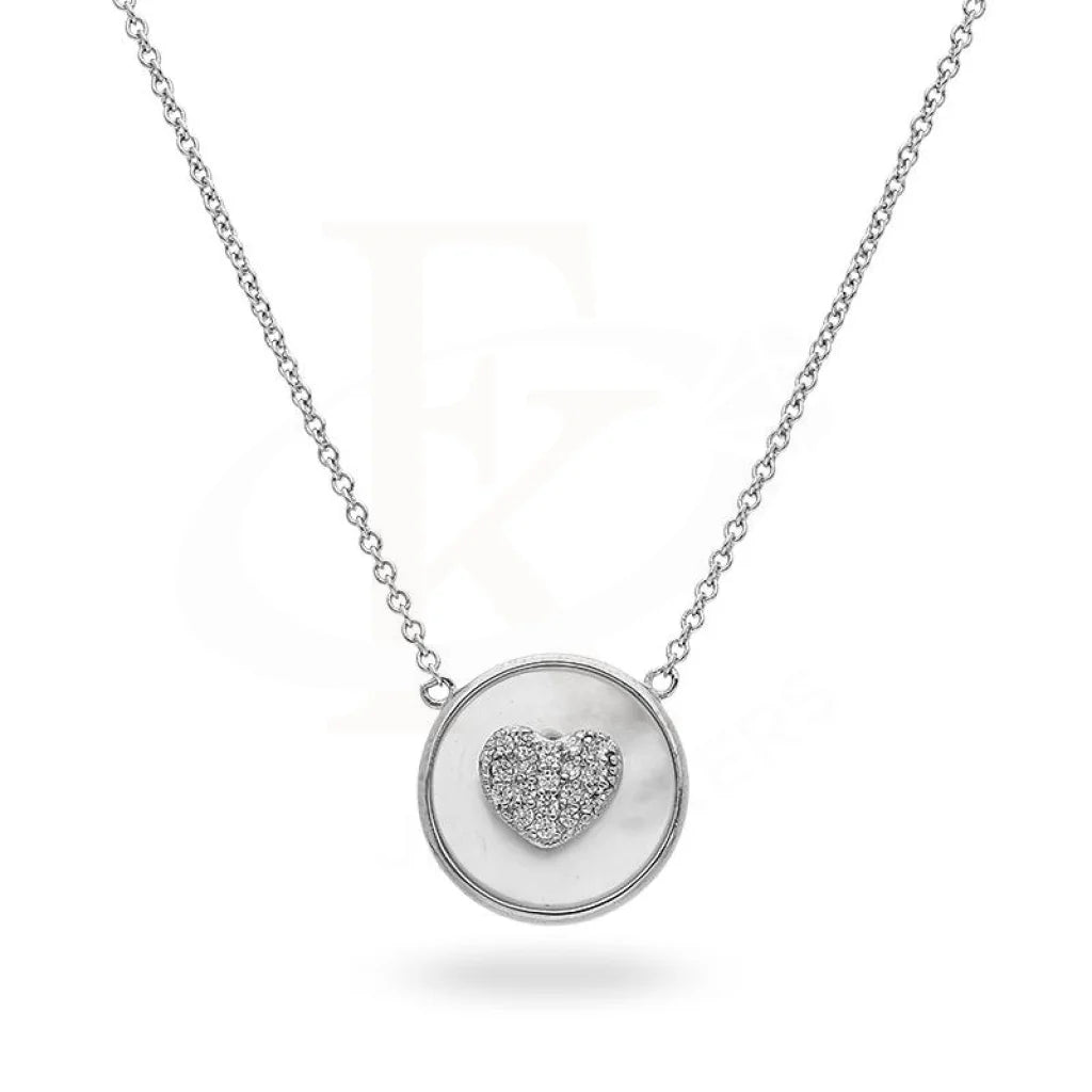 Loud Necklaces -Sterling Silver 925 Round Shaped Heart Necklace - FKJNKLSL2185