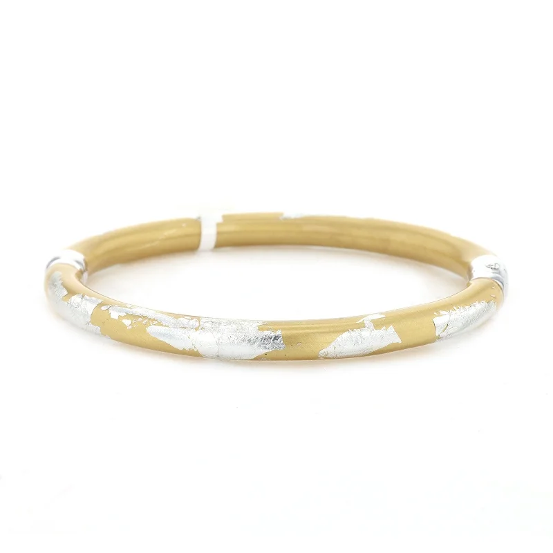 Hope Bracelets -Silver & Gold Enamel Bangle Bracelet