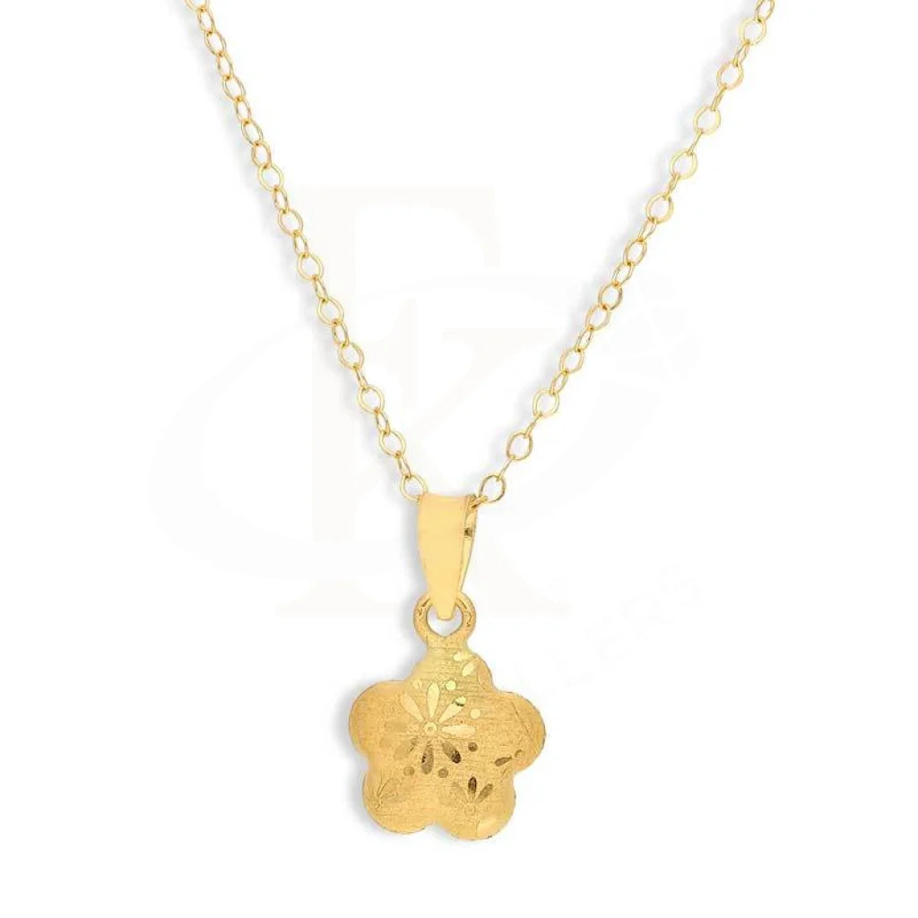 Minimalist Necklaces -Gold Necklace (Chain with Flower Pendant) 18KT - FKJNKL18K2838