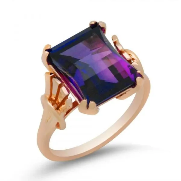 Ladies Rings with Carnelian-Floating amethyst fashion ring