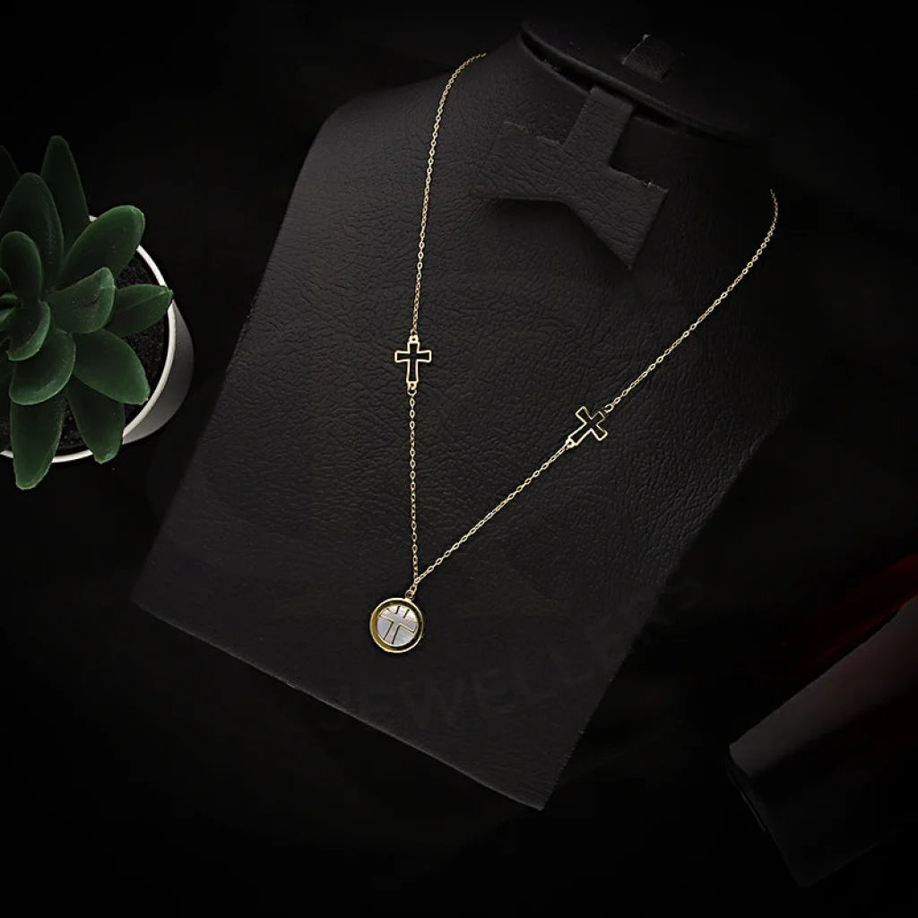 Shiny Necklaces -Gold Cross Necklace 18KT - FKJNKL18KM5368