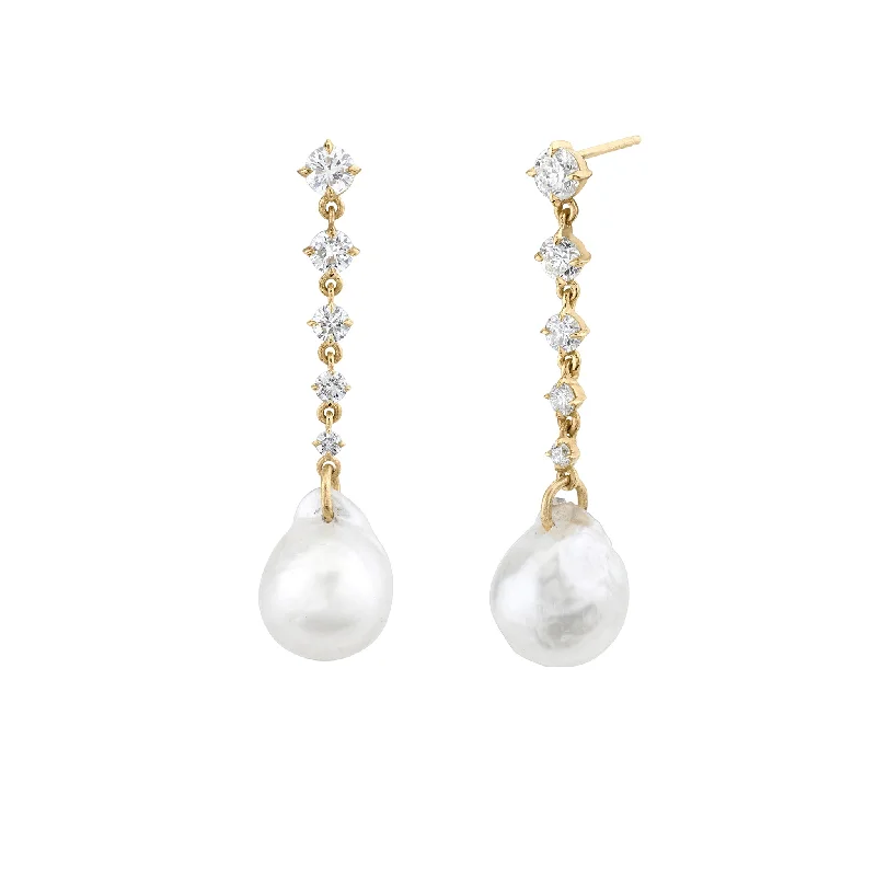 Ladies Earrings for Gifts-Baroque Pearl Éclat Five Drop Earrings