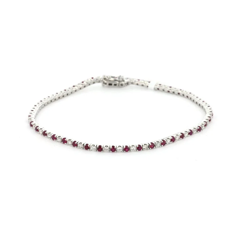 Retro Bracelets -Ruby & Diamond Eternity Bracelet | M10278862