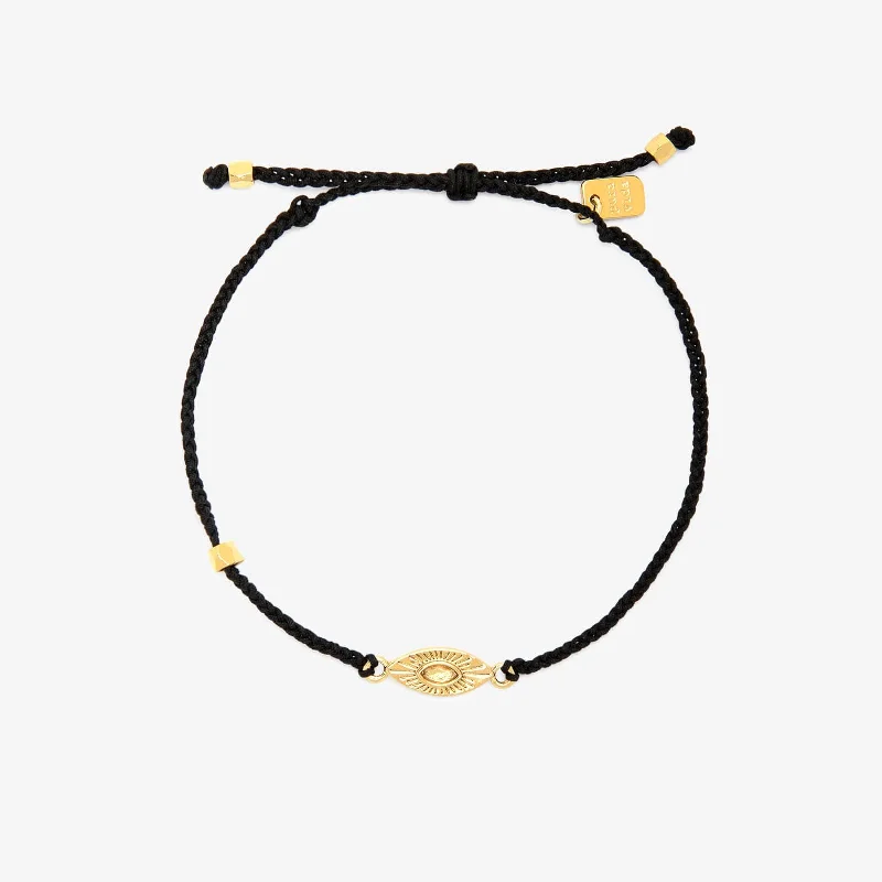 Matte Bracelets -Sunburst Eye Gold Charm Bracelet