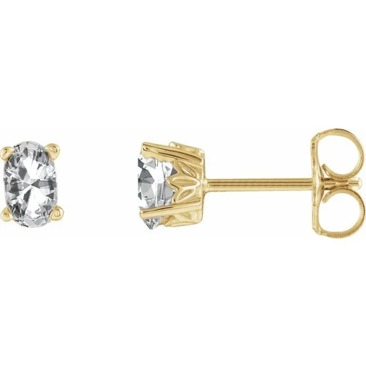 Ladies Earrings for Lawyers-14K Yellow Natural White Sapphire Earrings