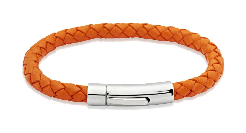 Galaxy Bracelets -Unique & Co Orange Leather Bracelet