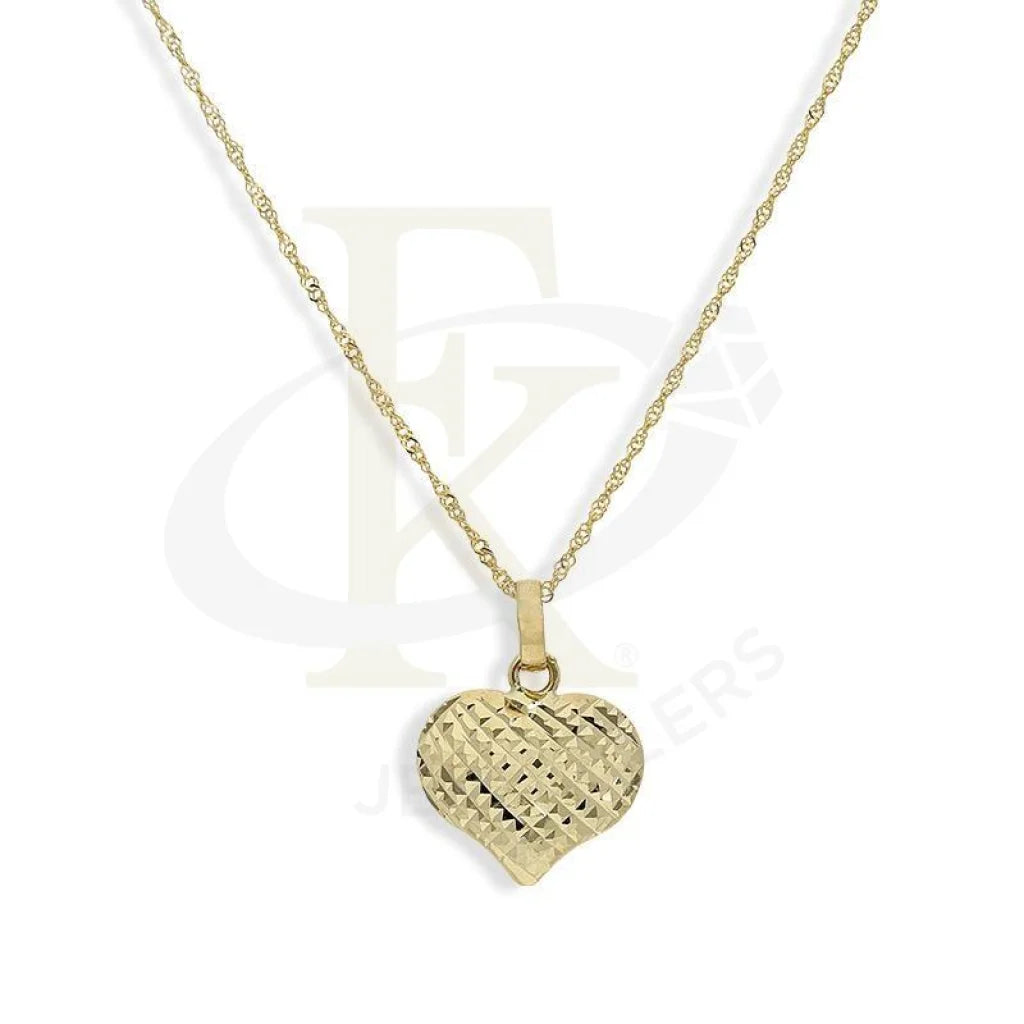 Sparkly Necklaces -Gold Necklace (Chain with Heart Pendant) 18KT - FKJNKL18K2602