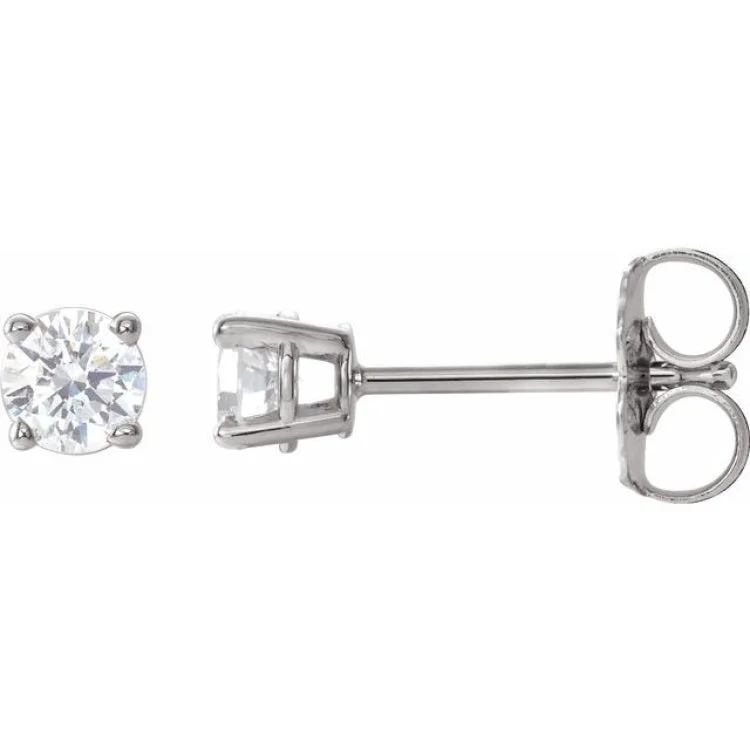 Ladies Earrings Crown Shape-14K White 1/3 CTW Natural Diamond Stud Earrings