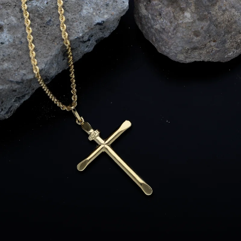 Sapphire Necklaces -Gold Necklace (Chain with Holy Cross Shaped Pendant) 18KT - FKJNKL18K9200