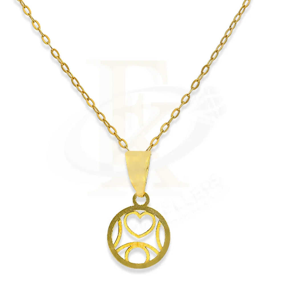 Mermaid Necklaces -Gold Necklace (Chain with Round Shaped Heart Pendant) 18KT - FKJNKL18K2298