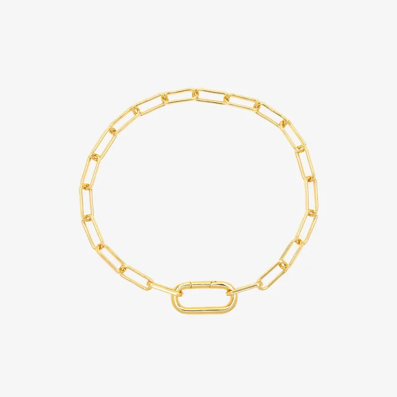 Special Occasion Bracelets -Harper Oval Charm Chain Bracelet