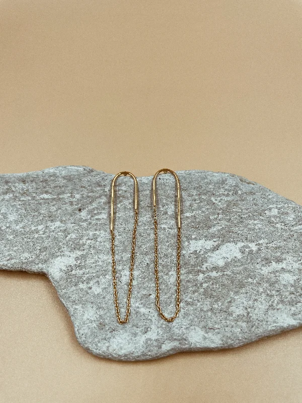 Ladies Earrings with Fibrolite-Franca Chain Drape Earrings