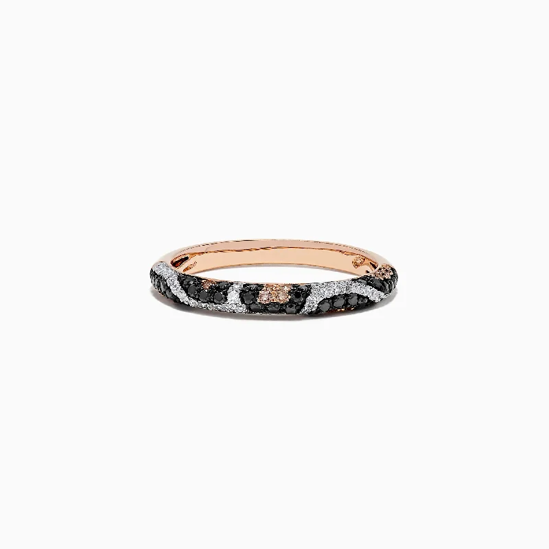 Ladies Rings Bright Colors-Signature 14K Rose Gold Diamond Panther Spot Ring, 0.47 TCW