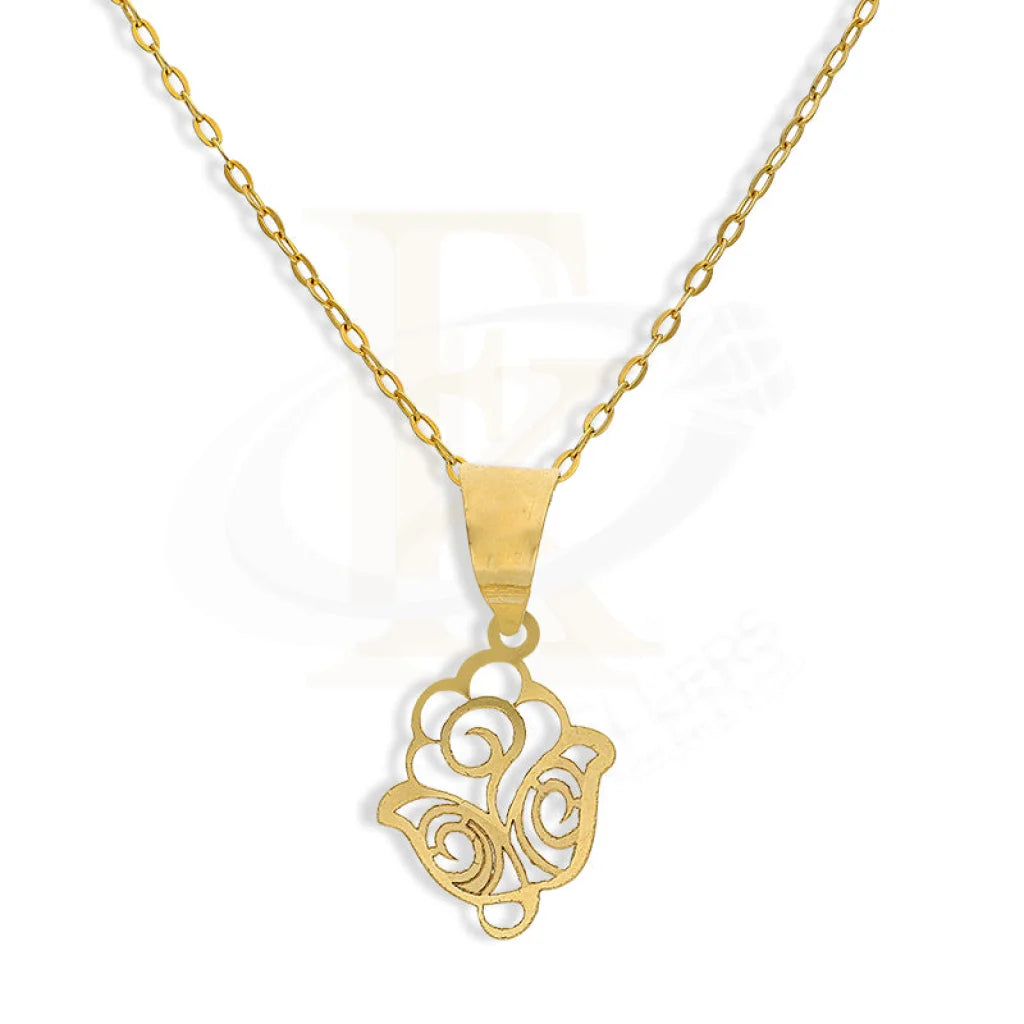 Diamond Necklaces -Gold Necklace (Chain with Flower Pendant) 18KT - FKJNKL18K2306