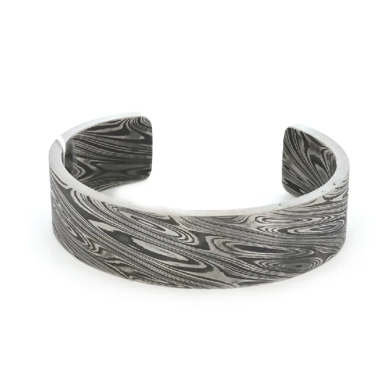 Abstract Bracelets -Damascus Steel Cuff Bracelet