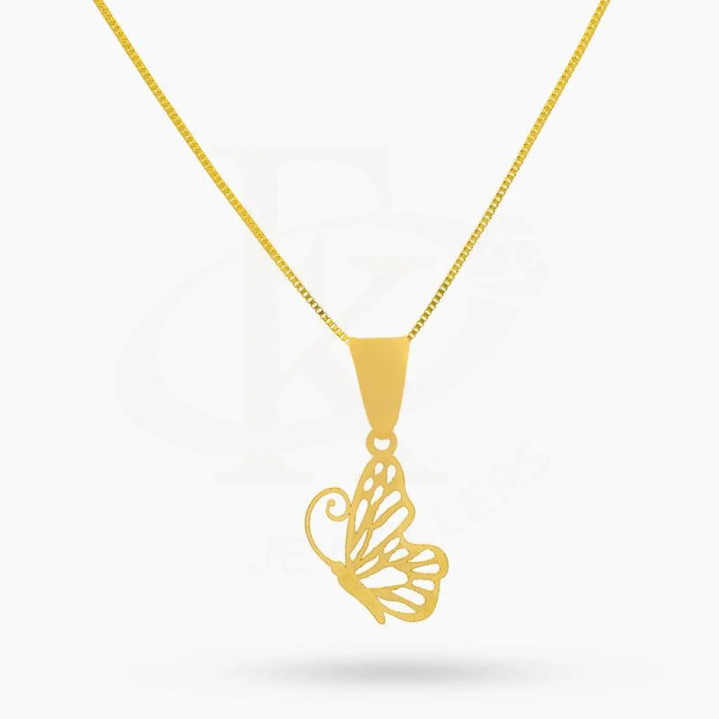 Minimal Necklaces -Gold Necklace (Chain with Butterfly Pendant) 18KT - FKJNKL18K2016