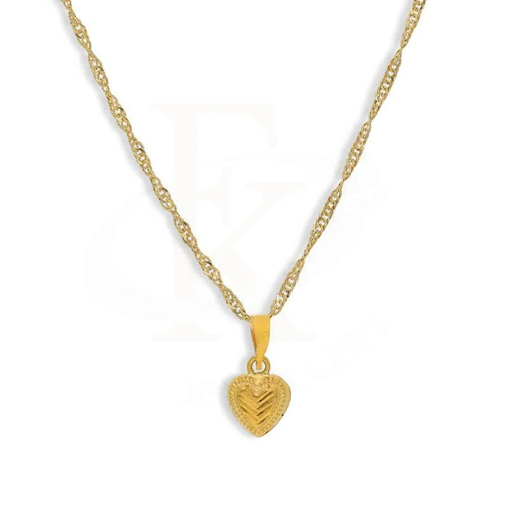 Star Necklaces -Gold Necklace (Chain With Heart Pendant) 18KT - FKJNKL18K3118